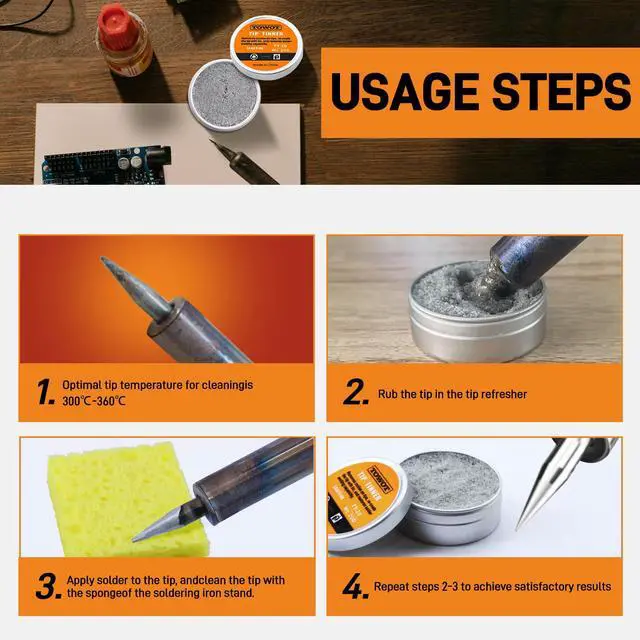 Alt view image 7 of 7 - Tip Tinner For Electronics Soldering, Iron Tip and Re-Tinning Solution, Removes Oxidation, 20g
