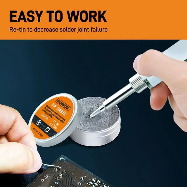 Alt view image 6 of 7 - Tip Tinner For Electronics Soldering, Iron Tip and Re-Tinning Solution, Removes Oxidation, 20g