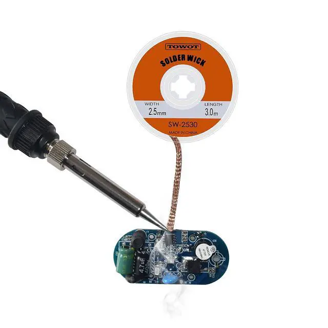Alt view image 7 of 7 - Solder Wick Braid With Flux No-Clean Electronic, Desoldering Wick Braid Remover.Desolder Soldering Kit 2.5mm W 0.10'' L 9.8'(3Pcs)