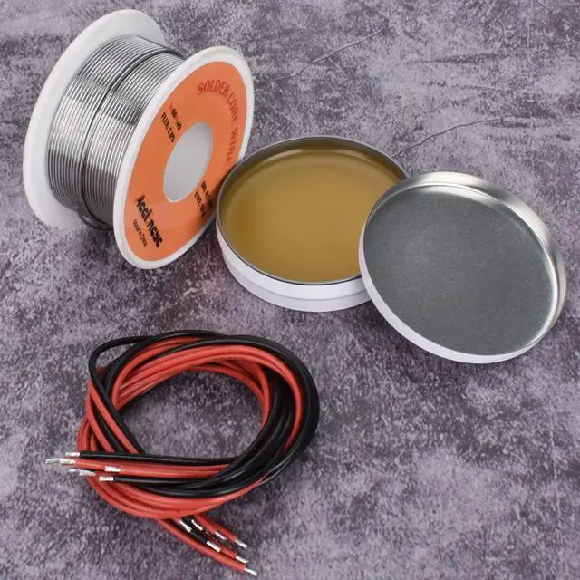 Alt view image 4 of 7 - Solder Core Wire and Rosin Paste Flux Kit Tin Lead Rosin Core Solder Wire & Rosin Paste Flux for Electrical Soldering 60-40 (0.8mm, 50g)