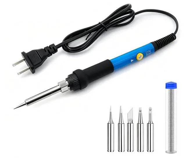 Main image of 60W Soldering Iron Kit, 110V Soldering Iron with 5pc Interchangeable Tips and Solder Wire,Fast Heating,Adjustable Temperature Solder Welding Tools,Solder Wire for Variously Electronic Repair