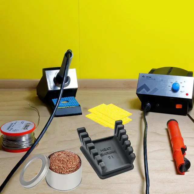 Alt view image 6 of 7 - Upgraded Silicone Soldering Station with Solder Tip Cleaner, Soldering Helping Hands, Soldering Tools Kit Including 1Pcs Iron Cleaner, 5Pcs Cleaning Sponges and 1Pcs Soldering Stand(Grey)