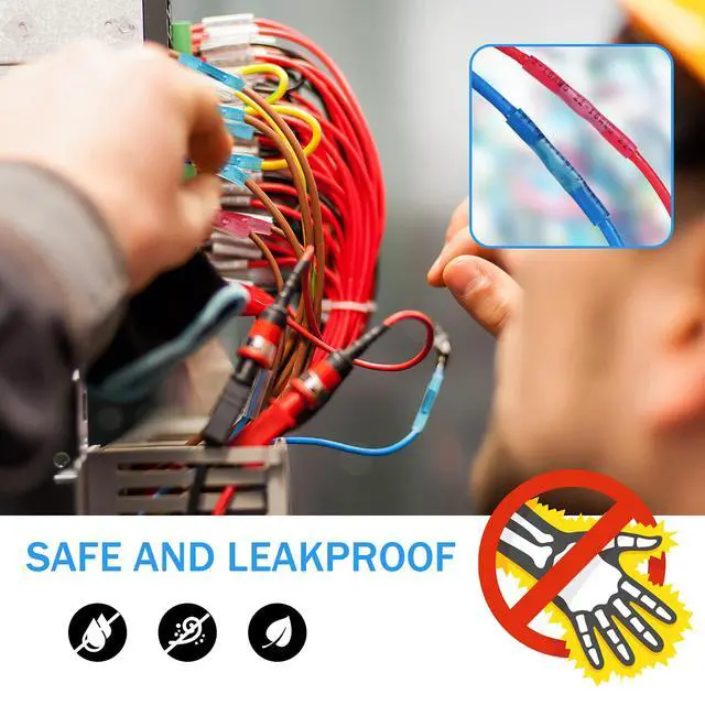 Alt view image 5 of 7 - 90PCS Heat Shrink Wire Connectors, Multipurpose Waterproof Electrical Wire Terminals kit, Insulated Crimp Connectors Ring Fork Spade Butt Splices for Automotive Marine Boat Truck