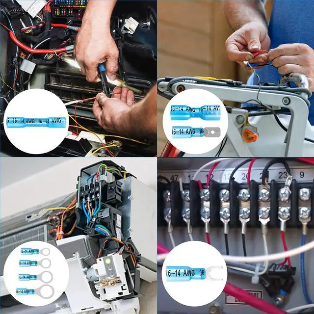 Alt view image 7 of 7 - 90PCS Heat Shrink Wire Connectors, Multipurpose Waterproof Electrical Wire Terminals kit, Insulated Crimp Connectors Ring Fork Spade Butt Splices for Automotive Marine Boat Truck
