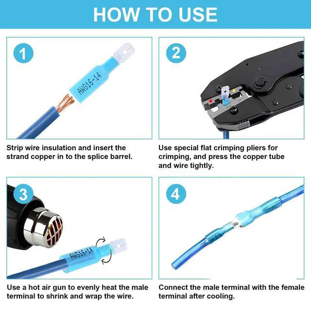 Alt view image 4 of 7 - 120PCS Heat Shrink Connectors,Waterproof Crimp Terminals Auto&Marine