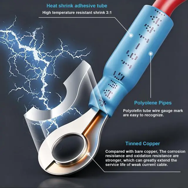 Alt view image 6 of 7 - 120PCS Heat Shrink Connectors,Waterproof Crimp Terminals Auto&Marine