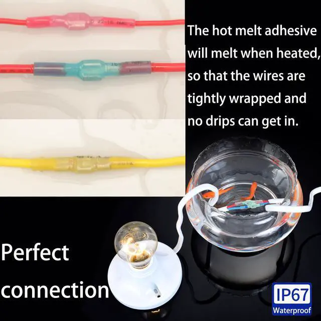 Alt view image 6 of 7 - 112pcs Heat Shrink Spade Connectors Kit, Waterproof Male & Female Spade Wire Connectors, Marine Grade Heat Shrink Crimp Connectors, Electrical Terminals