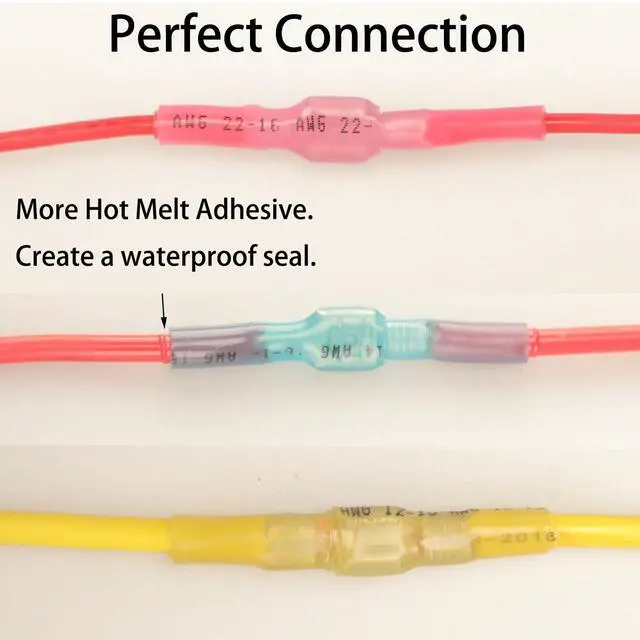 Alt view image 7 of 7 - 112pcs Heat Shrink Spade Connectors Kit, Waterproof Male & Female Spade Wire Connectors, Marine Grade Heat Shrink Crimp Connectors, Electrical Terminals