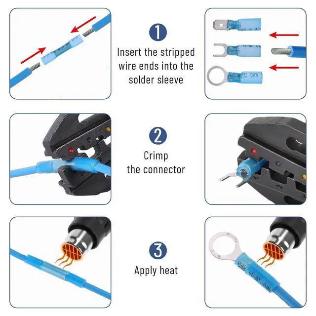Alt view image 3 of 7 - Heat Shrink Wire Connectors Kit, 320 pcs, Ring Fork Spade Butt Splices, Electrical Connectors Kit