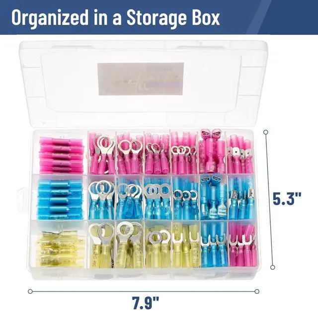 Alt view image 5 of 7 - Heat Shrink Wire Connectors Kit, 320 pcs, Ring Fork Spade Butt Splices, Electrical Connectors Kit