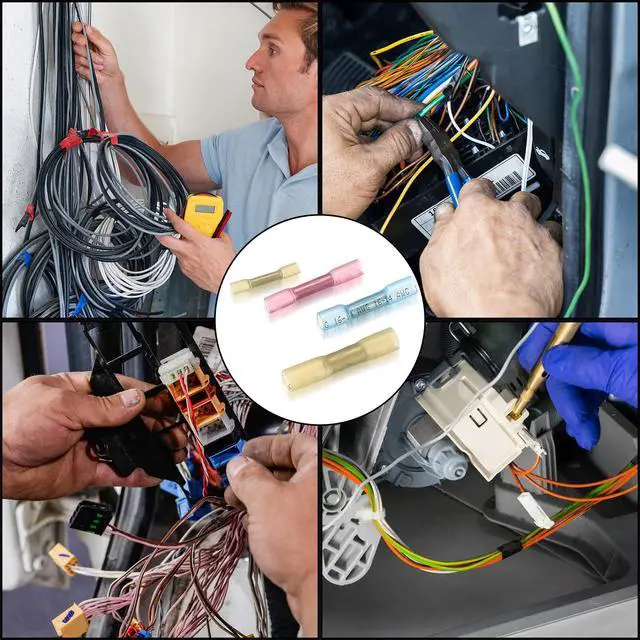 Alt view image 7 of 7 - 130 Pcs Heat Shrink Butt Connectors Kit, 10-26 AWG Butt Splice Electrical Wire Connectors Kit, Waterproof Insulated Marine Automotive Crimp Terminals Butt Splice Connectors for Boat Truck