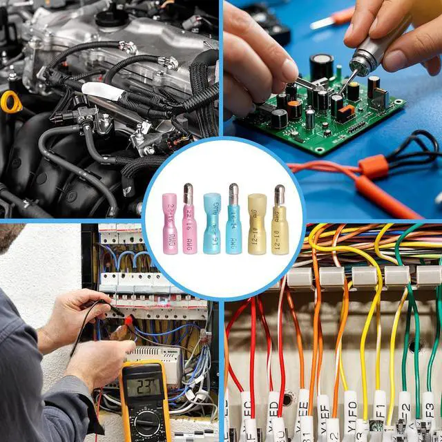Alt view image 6 of 6 - Heat Shrink Bullet Wire Connectors Kit 22-10AWG Male and Female Bullet Connector Set for Marine Automotive Stereo Wiring (Pack of 60PCS)