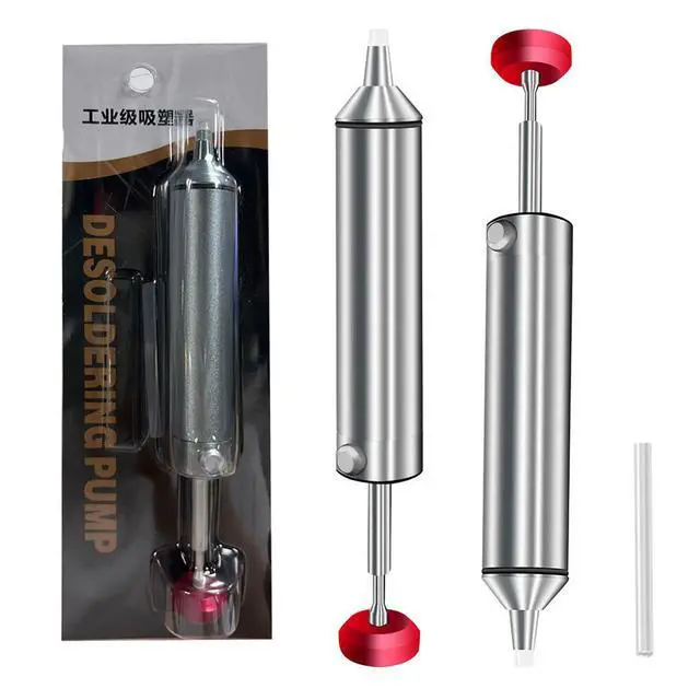 Main image of Desoldering Pump Solder Sucker No Clog for Solder Removing with Replaceable Heat Resistan Silicone Sucking Nozzle, Desoldering Tool Sodering Pump Strong Vacuum Aluminum Suction Remover Tool