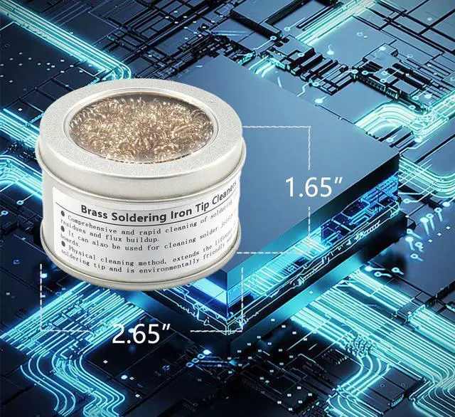 Alt view image 2 of 7 - Brass Wire & High-Temperature Sponge Soldering Iron Tip Cleaner Combo Kit for Solder & Flux Residues Cleaning, 12-Piece Set