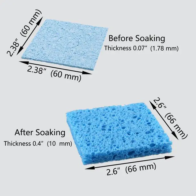Alt view image 3 of 7 - Brass Wire & High-Temperature Sponge Soldering Iron Tip Cleaner Combo Kit for Solder & Flux Residues Cleaning, 12-Piece Set