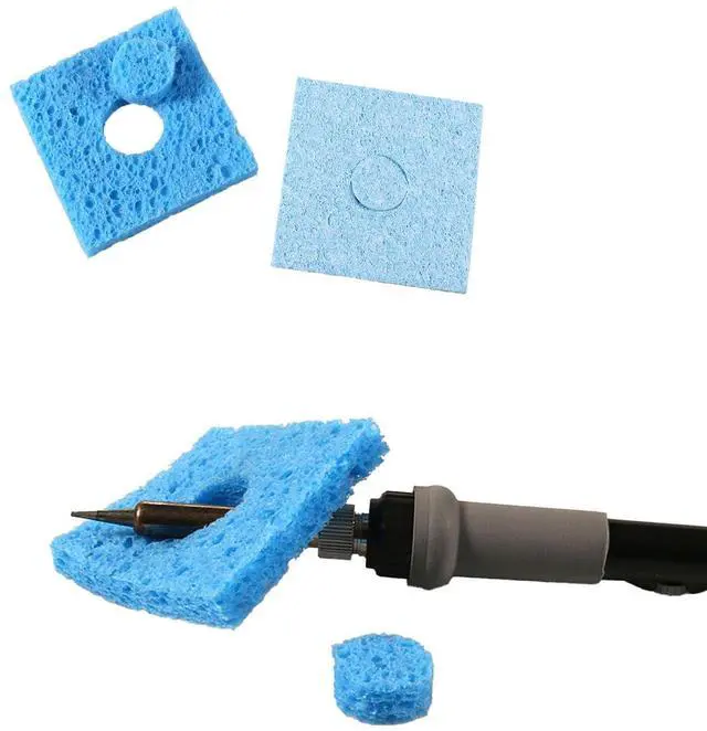 Alt view image 7 of 7 - Brass Wire & High-Temperature Sponge Soldering Iron Tip Cleaner Combo Kit for Solder & Flux Residues Cleaning, 12-Piece Set