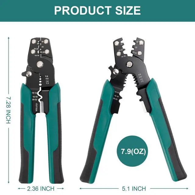 Alt view image 6 of 7 - Wire Crimper for Insulated/Bare/Heat Shrink Connectors 10-22 AWG, 3rd Generation Wire Crimping Tool, Multifunctional Crimpers for Crimping, Stripping, and Cutting