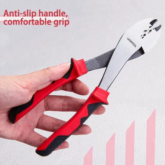 Alt view image 5 of 7 - Electrician's Terminal Crimp Pliers with Cutter Wire Crimping Tools Electrical Pliers with TPR Handle Crimping and Cutting Tool for 10 to 22 AWG Terminals and Connectors