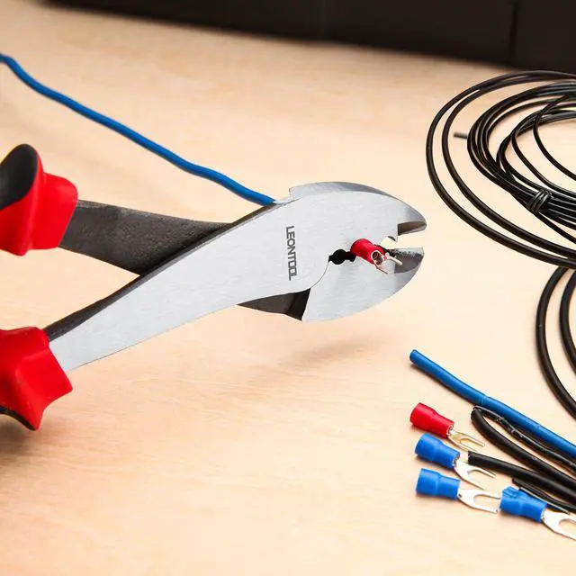 Alt view image 3 of 7 - Electrician's Terminal Crimp Pliers with Cutter Wire Crimping Tools Electrical Pliers with TPR Handle Crimping and Cutting Tool for 10 to 22 AWG Terminals and Connectors