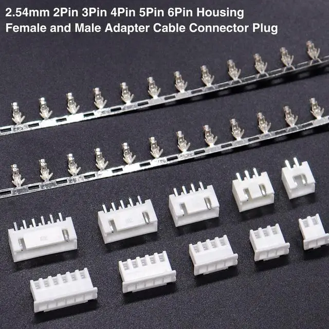 Alt view image 3 of 7 - 560PCS 2.54mm JST-XH Connector Kit 2.54mm 2/3/4/5/6 Pin Housing Female and Male Adapter Cable Connector Plug,JST Connector Female Pin Head Connector Adapter Plug