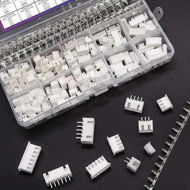 Alt view image 6 of 7 - 560PCS 2.54mm JST-XH Connector Kit 2.54mm 2/3/4/5/6 Pin Housing Female and Male Adapter Cable Connector Plug,JST Connector Female Pin Head Connector Adapter Plug