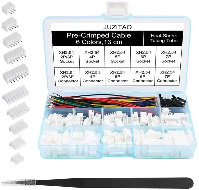 Main image of JST-XH 2.54mm Connector Socket Kit with Pre-Crimped 2.54mm Male and Female Cable Wire 2/3/4/5/6/7 Pin Housing JST Connector Adapter Plug JST-XH Terminal Wires Cables Socket Connectors Kit