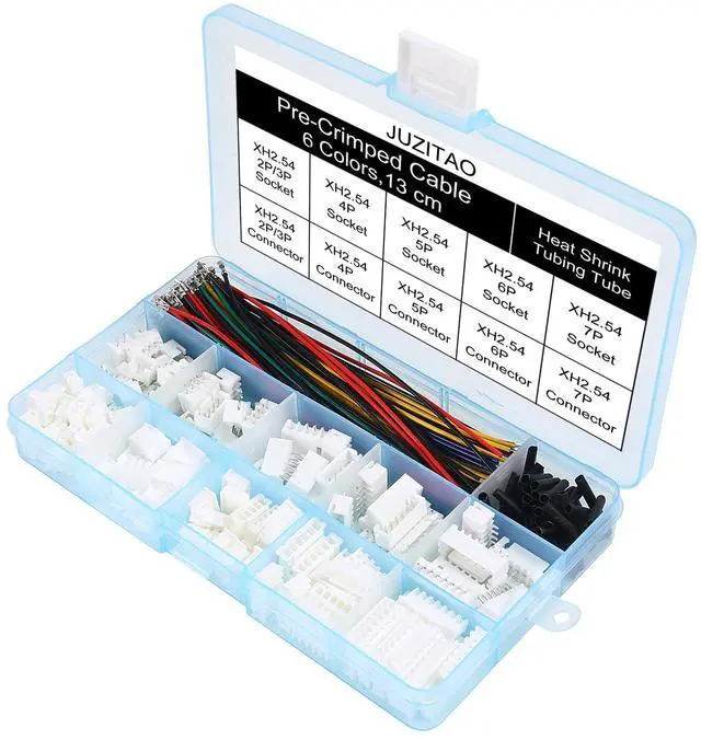 Alt view image 6 of 6 - JST-XH 2.54mm Connector Socket Kit with Pre-Crimped 2.54mm Male and Female Cable Wire 2/3/4/5/6/7 Pin Housing JST Connector Adapter Plug JST-XH Terminal Wires Cables Socket Connectors Kit