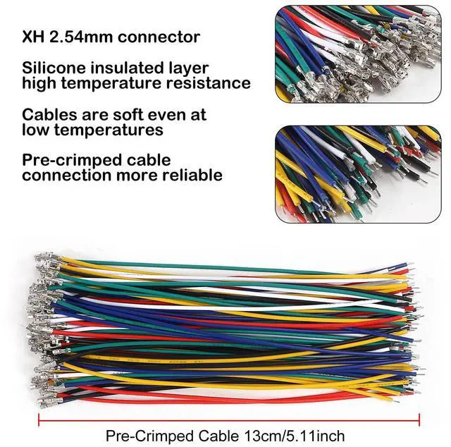 Alt view image 4 of 6 - JST-XH 2.54mm Connector Socket Kit with Pre-Crimped 2.54mm Male and Female Cable Wire 2/3/4/5/6/7 Pin Housing JST Connector Adapter Plug JST-XH Terminal Wires Cables Socket Connectors Kit
