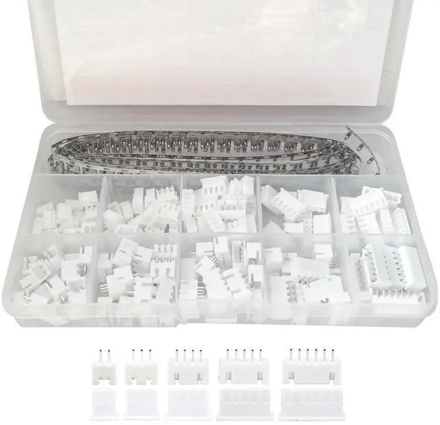 Main image of 460PCS JST-XH Connector Kit 2.54mm Pitch, 2/3/4/5/6 Pin Male & Female Housing with Male Housing Adapter Plug Terminal