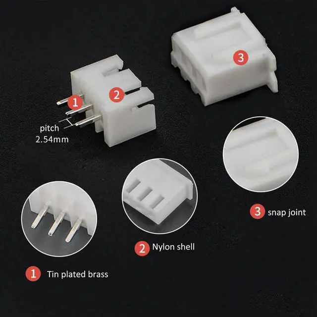 Alt view image 3 of 7 - 460PCS JST-XH Connector Kit 2.54mm Pitch, 2/3/4/5/6 Pin Male & Female Housing with Male Housing Adapter Plug Terminal