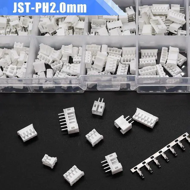 Alt view image 5 of 7 - 580PCS JST PH Connector kit 2.0mm 2/3/4/5/6Pin Housing,Female and Male Adapter Cable Connector Plug,PH2.0mm Female Pin Connectors,JST Connector F-066-580PCS
