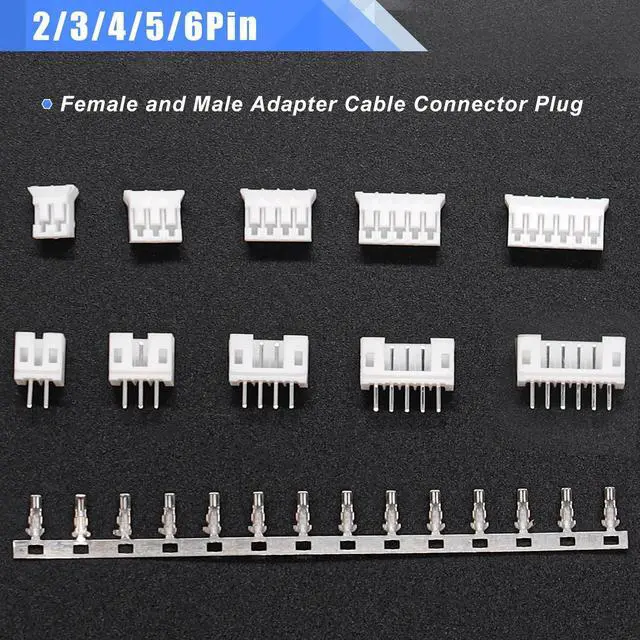 Alt view image 7 of 7 - 580PCS JST PH Connector kit 2.0mm 2/3/4/5/6Pin Housing,Female and Male Adapter Cable Connector Plug,PH2.0mm Female Pin Connectors,JST Connector F-066-580PCS