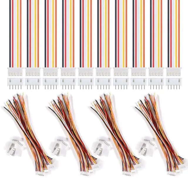 Main image of 20 Pairs 5 Pin for JST-XH Connector Kit, XH 2.54mm 5pin Header Male and Female Connectors Plug Adapter with Flat Wire Cable 150mm 24AWG Compatible with for JST XH