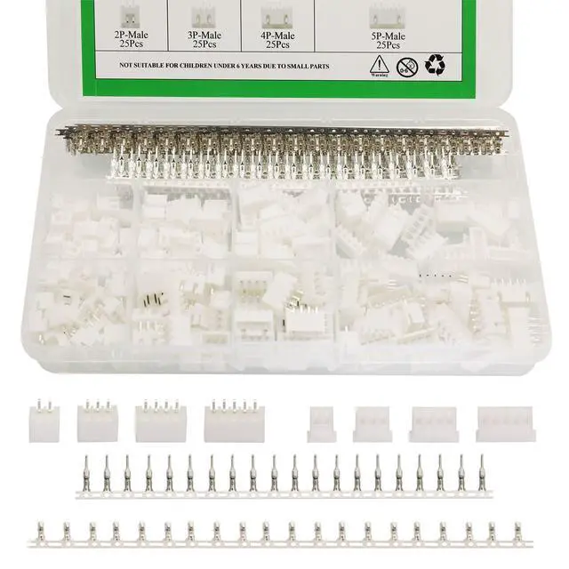 Alt view image 2 of 5 - 600Pcs 2.54mm JST-XHP 2/3 / 4/5 Pin housing and Male/Female Pin Head Connector Adapter Plug Set