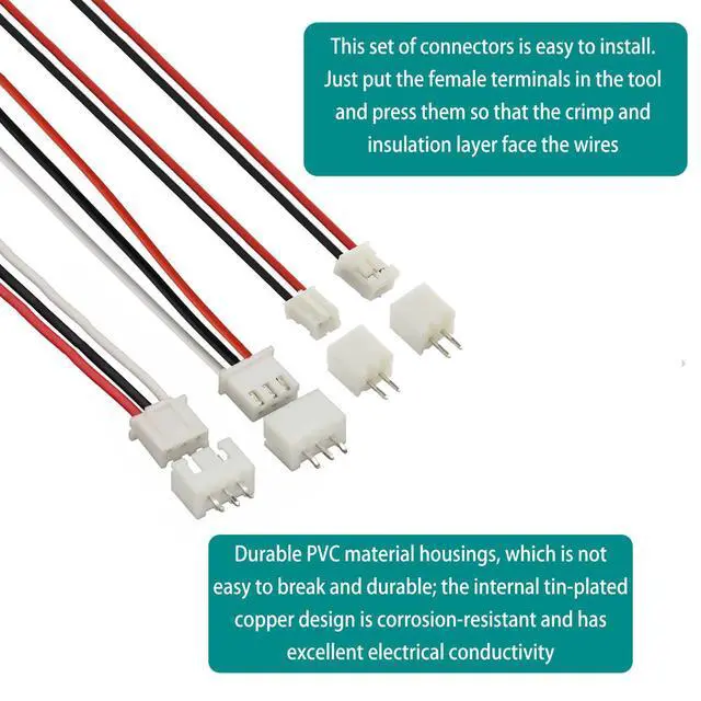 Alt view image 4 of 5 - 600Pcs 2.54mm JST-XHP 2/3 / 4/5 Pin housing and Male/Female Pin Head Connector Adapter Plug Set