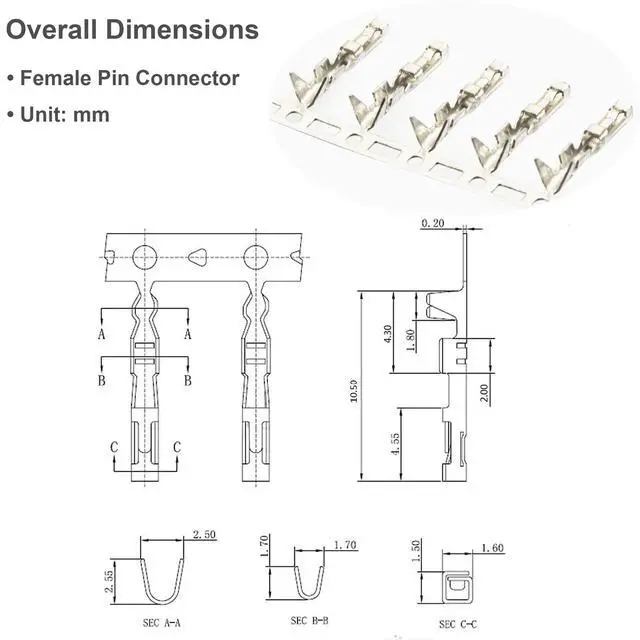 Alt view image 4 of 7 - 200pcs (100 Pairs) Male & Female Pin Connectors Kit, 0.1" Pitch, Dupont Jumper Cable, 200pcs Pin Housing