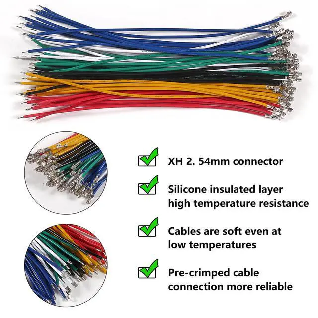 Alt view image 4 of 7 - 2.54mm XH Connector Socket Kit with pre-Crimped Cable Wire 2/3/4/5/6/7 Pin Housing JST Adapter Cable Male and Female Compatible with JST-XH Connector