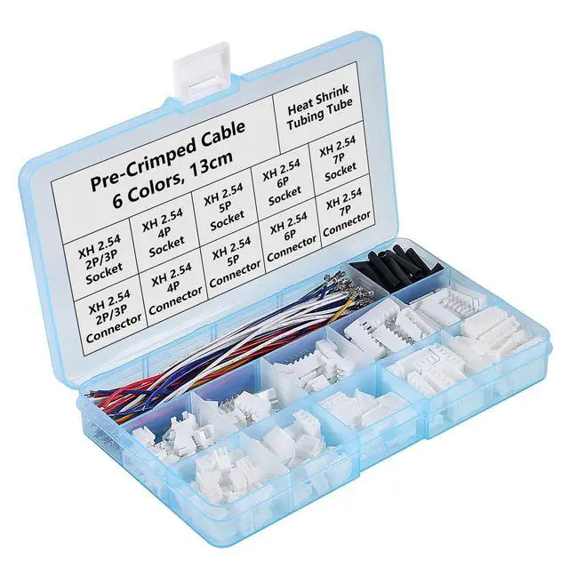 Alt view image 7 of 7 - 2.54mm XH Connector Socket Kit with pre-Crimped Cable Wire 2/3/4/5/6/7 Pin Housing JST Adapter Cable Male and Female Compatible with JST-XH Connector