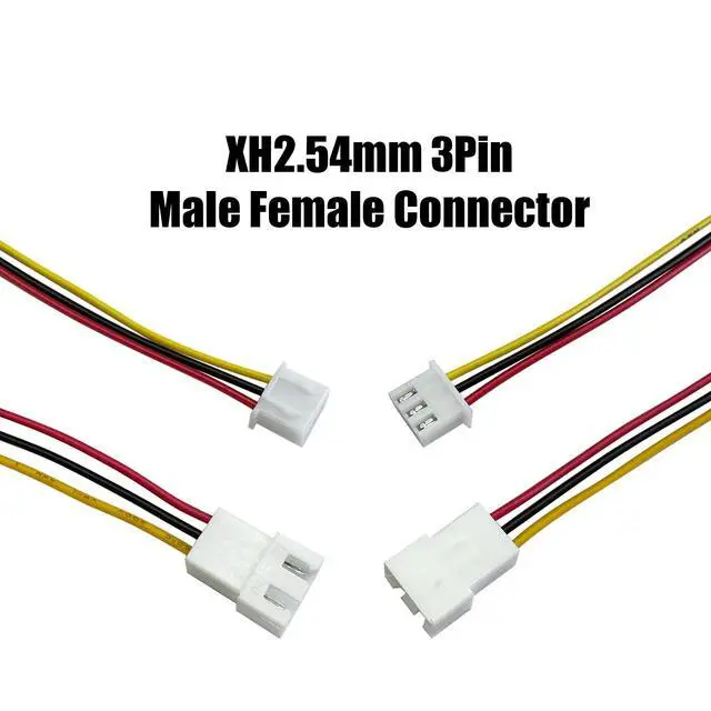 Alt view image 5 of 5 - 40pcs (20Pairs) JST XH 2.54mm 3Pin Mini Micro Male and Female Connection Cable Plug with Terminal Connector Wire Cable 100mm 26AWG