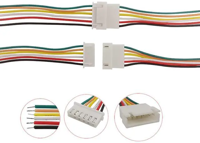 Alt view image 2 of 4 - 10Pairs JST XH 2.54mm 6Pins Connector, 2.54mm Pitch Female and Male JST Connection Plug Header Expansion Wire with 200mm 26AWG Cable