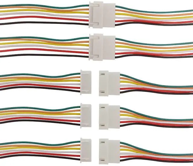 Main image of 10Pairs JST XH 2.54mm 6Pins Connector, 2.54mm Pitch Female and Male JST Connection Plug Header Expansion Wire with 200mm 26AWG Cable