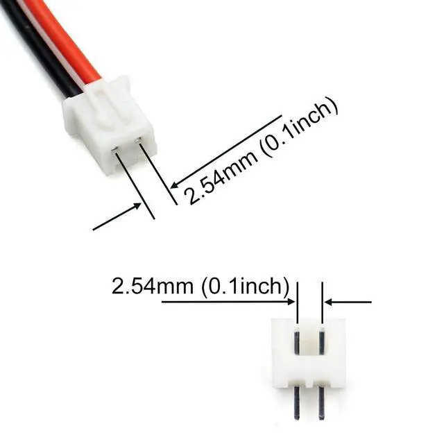 Alt view image 3 of 4 - 5 Pairs JST-XH 2.54mm 2 Pin 1S Balance Plug Lead Socket Male and Female Connector with 20cm (7.9inch) Silicone Wire Cables for Woodland Just Plug Lights 3D Printer