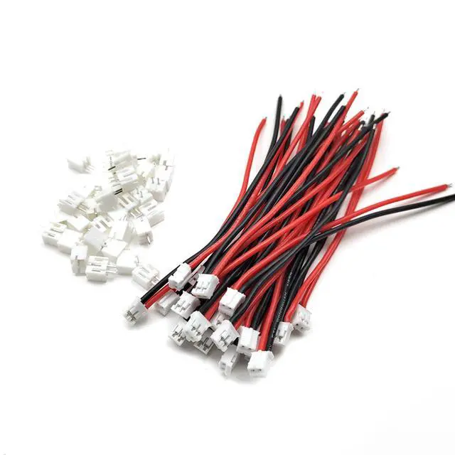 Alt view image 2 of 7 - 20 Sets Mini Micro JST-PH 2.0mm 2 Pin Male Connector with 10cm Silicone Wire Cables and Female Socket JST PH 2.0 Connector Kit