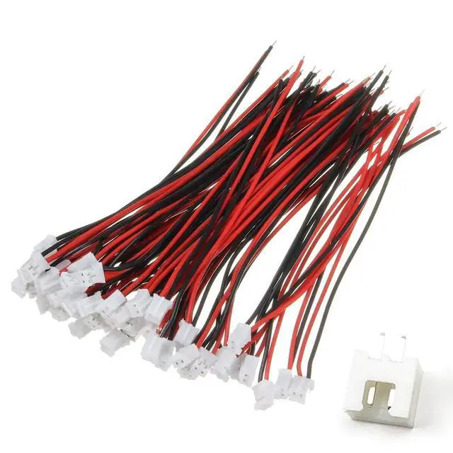 Alt view image 2 of 6 - 50PCS 25 Sets Mini Micro JST-XH 2.54mm Pitch 2 Pin Male Connector with 100mm Silicone Wire Cables and Female Socket 22AWG - 10CM