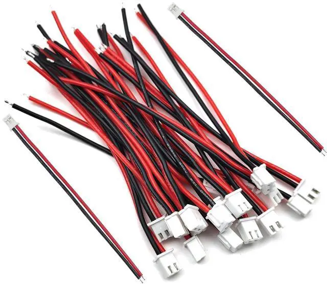 Alt view image 3 of 6 - 50PCS 25 Sets Mini Micro JST-XH 2.54mm Pitch 2 Pin Male Connector with 100mm Silicone Wire Cables and Female Socket 22AWG - 10CM