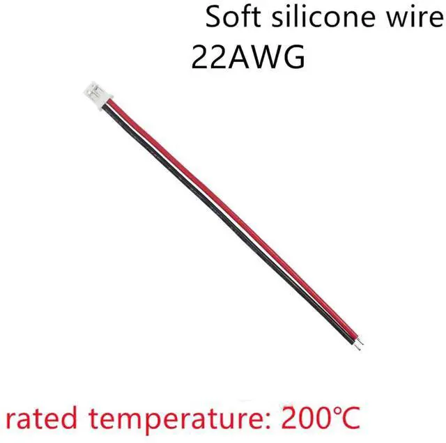 Alt view image 5 of 6 - 50PCS 25 Sets Mini Micro JST-XH 2.54mm Pitch 2 Pin Male Connector with 100mm Silicone Wire Cables and Female Socket 22AWG - 10CM