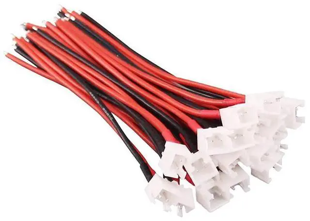 Main image of 20pcs JST-XH 2.54mm 1S 2 Pin Balance Plug Lead Socket Female Connector with 22awg 10cm Silicone Wire Cables(B187-20)