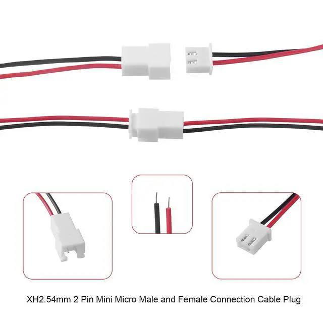 Alt view image 5 of 5 - 20 Pairs JST-XH 2.54 2Pin Connector Balance Plug Lead Socket Male and Female with 100mm Silicone Wire Cables. (2Pin)