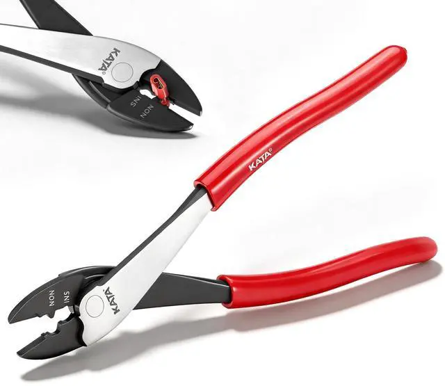 Main image of 9.5" Wire Crimper/Cutter Tool, Electrician's Terminal Crimping/Cutting Pliers for 10-22 AWG Insulated and Non-Insulated Connections, Thick Non-slip Dip-Grip Handle for Electrical, Automotive