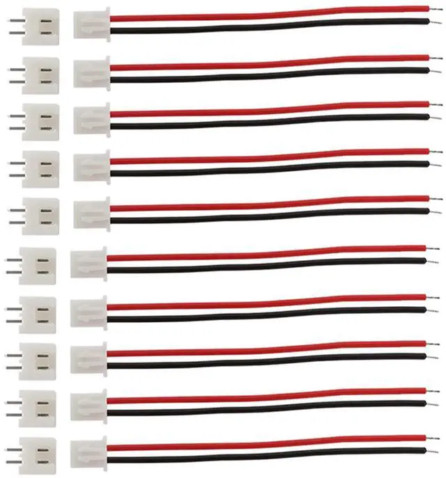 Main image of 20 Sets Jst Xh 2.54 2 Pin Connector Plug Male with 200mm Wire & Female Connector